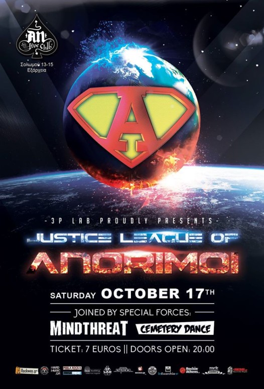 17.10.2015 – Justice League of Anorimoi / Mindthreat / Cemetery Dance