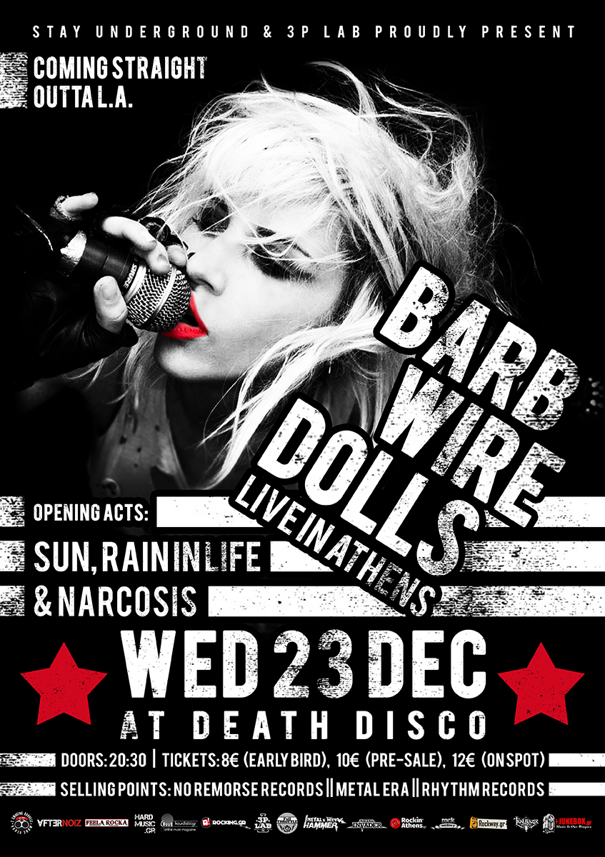 23.12.2015 – Barb Wire Dolls / Opening acts: Sun, Rain in Life & Narcosis