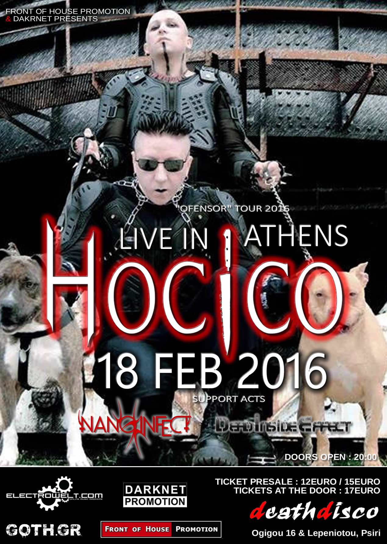 18.02.2016 – Hocico / Opening acts: Nano Infect / Dead Inside Effect