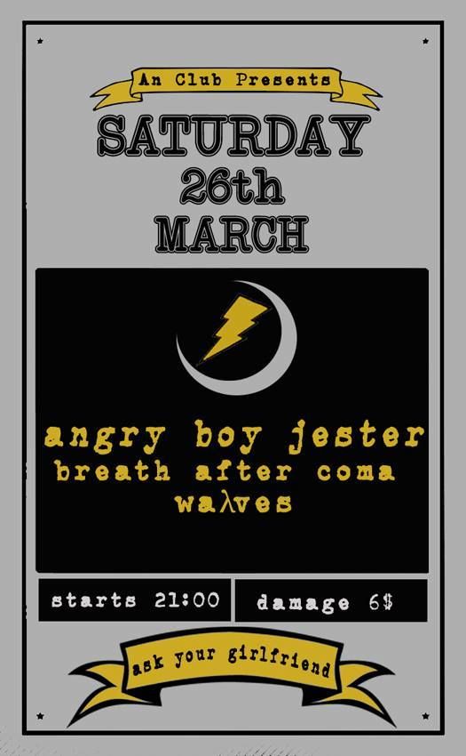 26.03.2016 – Angry Boy Jester / Breath After Coma / Waλves