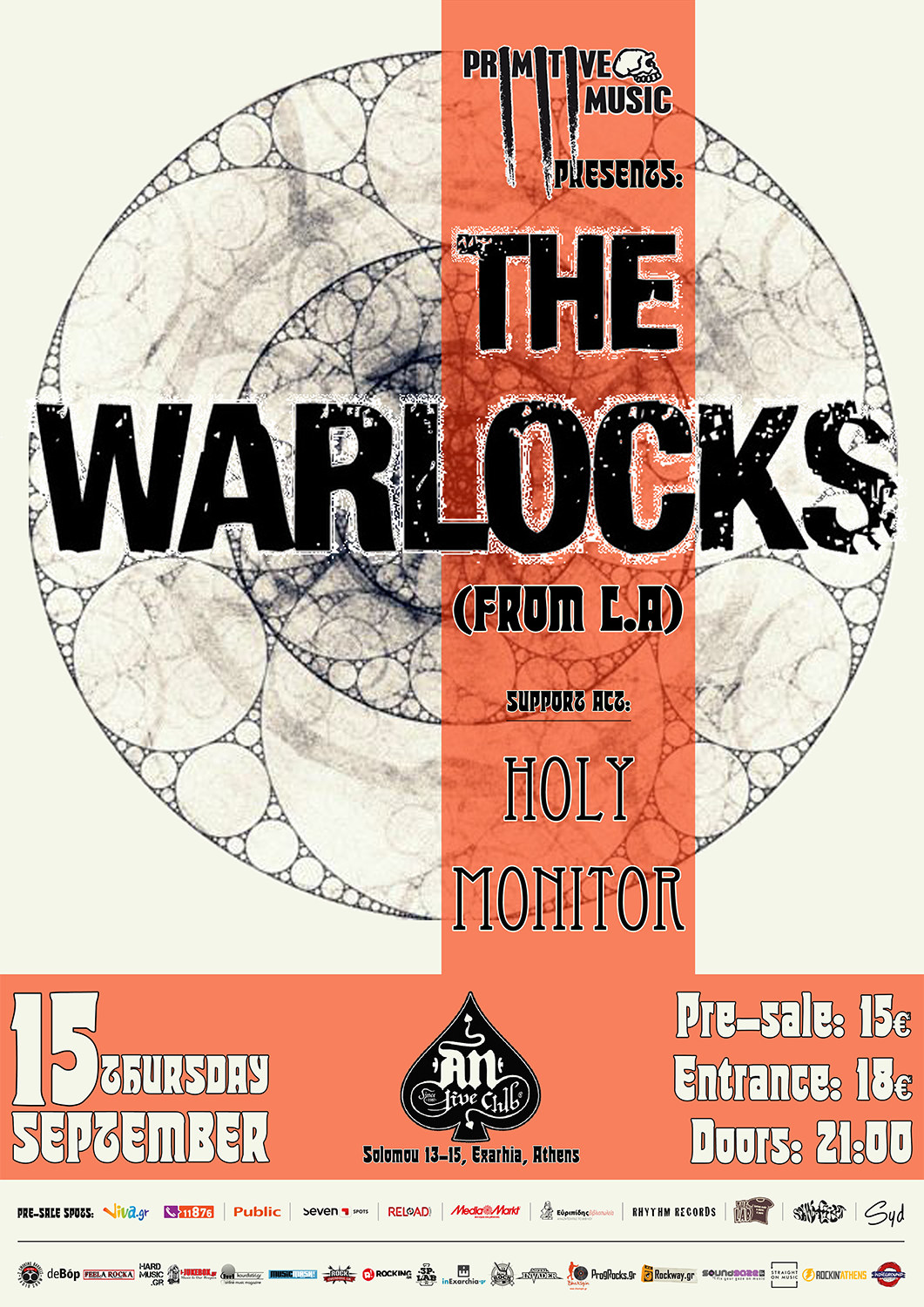 15.09.2016 – The Warlocks / Special Guests: Holy Monitor