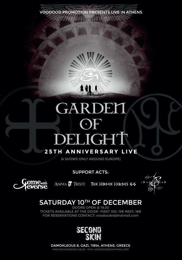 10.12.2016 – Garden Of Delight / Support Acts: Come With Reverse / Anima Triste / The Hidden Heroes 66 / INsCissorS
